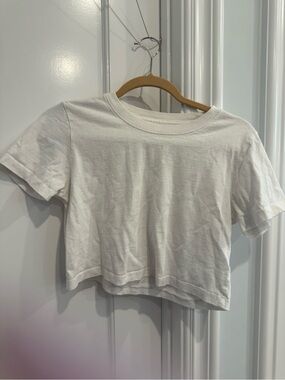 Urban Outfitters White Logo Crewneck Tee